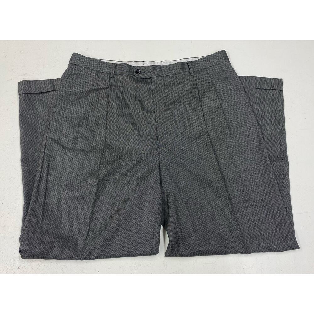 VTG Men Zanella Austin Italy double pleated baggy wide leg dress pants 38